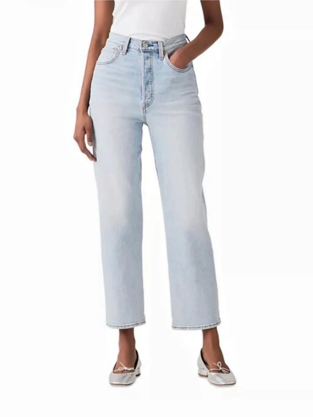 Levi's Ribcage Straight Ankle Jeans Women's Cropped Straight Leg Jeans